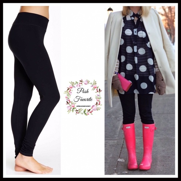 BLACK LEGGINGS KNIT SKINNY PANTS - Picture 6 of 8